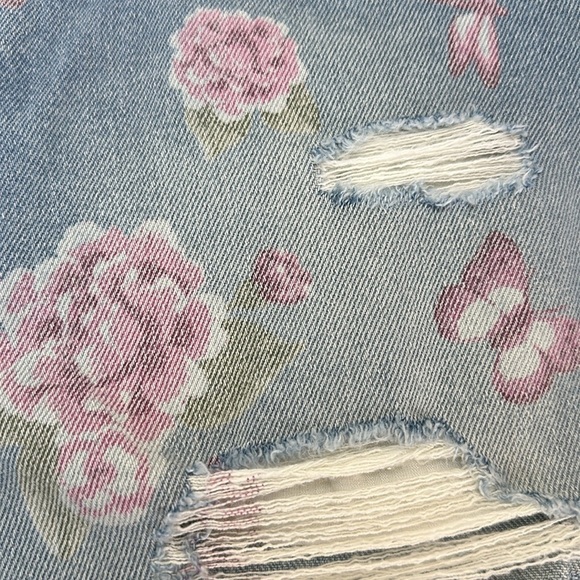 Hollister High Rise Short Short Vintage Stretch Jean Shorts Floral Distr… - Picture 3 of 12